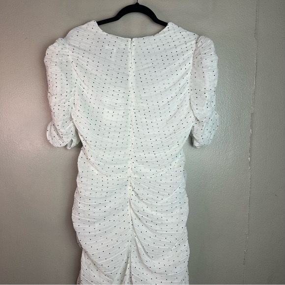 FRAME Gathered Keyhole Tie Neck Dress Sz XL - Picture 6 of 13